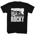 Black Rocky t-shirt featuring a Rocky Rocky B. design