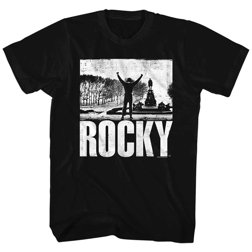 Black Rocky t-shirt featuring a Rocky Rocky B. design