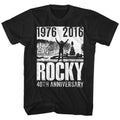 Black Rocky t-shirt featuring a Rocky 40Th Anniversary 3 design