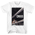 White Rocky t-shirt featuring a Creed poster design