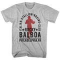 Gray Heather Rocky t-shirt featuring a Balboa Boxing Club design