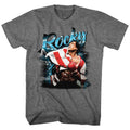 Graphite Heather Rocky t-shirt featuring a Rocky Airbrush design