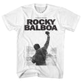 White Rocky t-shirt featuring a Rocky Rocky6 design