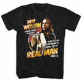 Black Rocky t-shirt featuring a Rocky Hey Woman design