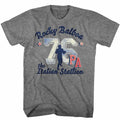 Graphite Heather Rocky t-shirt featuring a Rocky Athletic 76 design