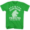 Kelly Green Rocky t-shirt featuring a Rocky Wht Stallionish design
