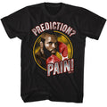 Black Rocky t-shirt featuring a Rocky Pain Prediction design