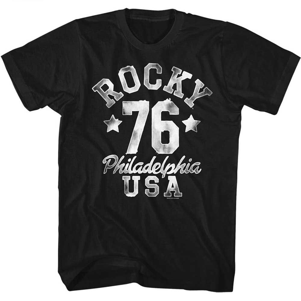 Black Rocky t-shirt featuring a Rocky Splotch design