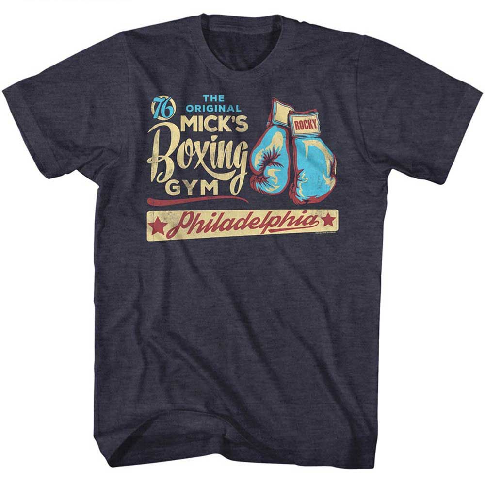 Navy Heather Rocky t-shirt featuring a Rocky Just Beat It design