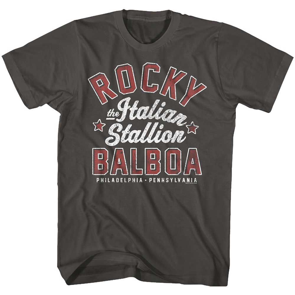 Smoke Gray Rocky t-shirt featuring an Italian Stallion design