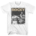 White Rocky t-shirt featuring a Rocky Rocky One design