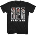 Black Rocky t-shirt featuring a Rocky Run Rocky Run design