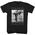 Black Rocky t-shirt featuring a Rocky Training Buddies design