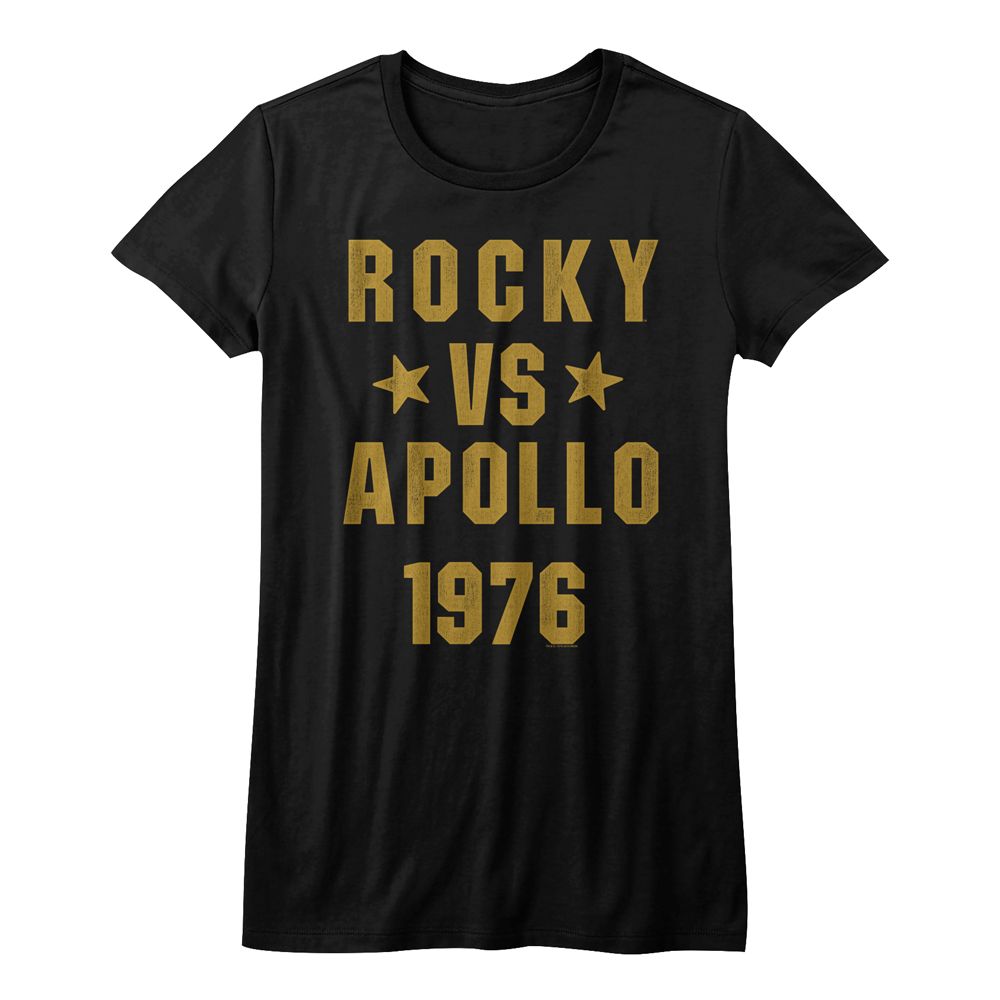 Rocky Ladies T-Shirt - Rocky vs Apollo - Black