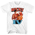 White Rocky t-shirt featuring a Rocky Orangey design
