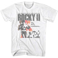 White Rocky t-shirt featuring a Rocky Rocky Ii Poster design
