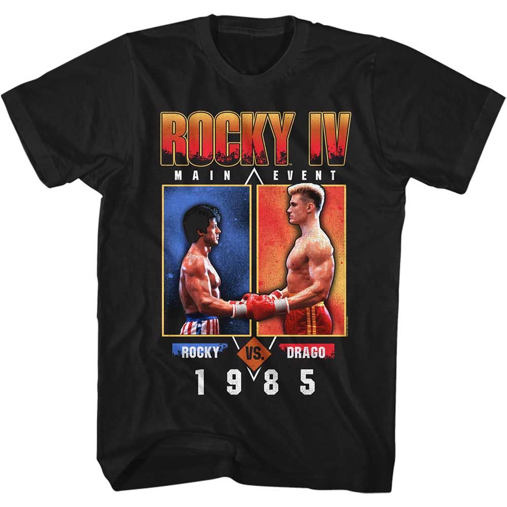 Black Rocky t-shirt featuring a Rocky Mainevent design