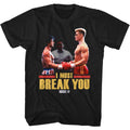 Black Rocky t-shirt featuring a Rocky Mustbreak design
