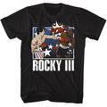 Black Rocky t-shirt featuring a Rocky comic book design