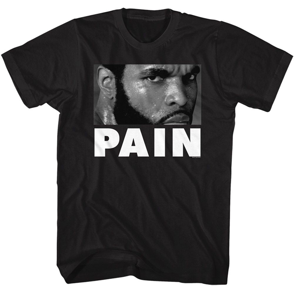 Black Rocky t-shirt featuring a Rocky Rocky Clubber Pain design