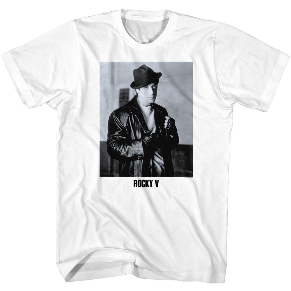 White Rocky t-shirt featuring a Rocky Rocky Glare design