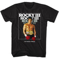 Black Rocky t-shirt featuring a Rocky Rocky 3 Poster design