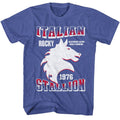 Royal Heather Rocky t-shirt featuring a Rocky Rocky Stallion design
