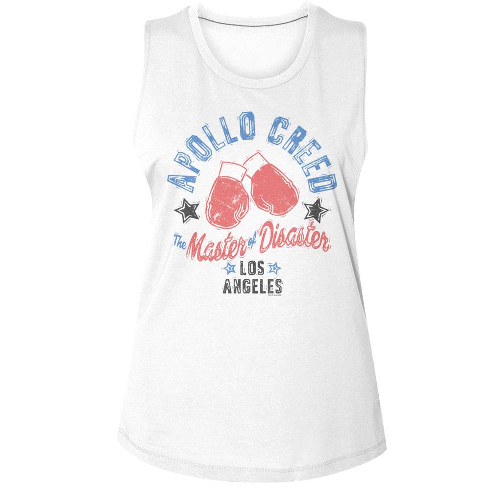 Rocky Ladies Muscle Tank - Rocky Master of Disaster - White