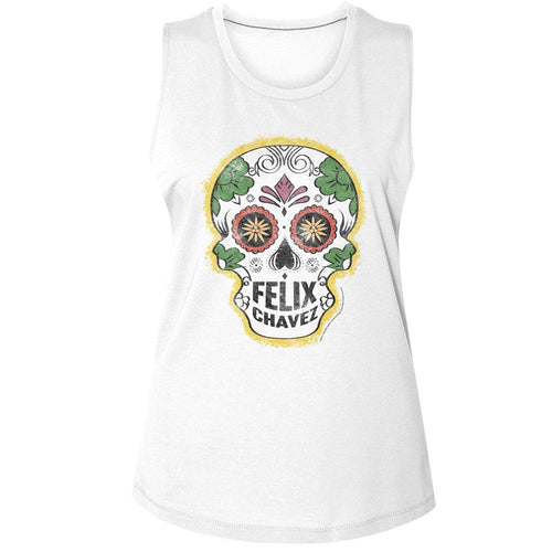 Rocky Ladies Muscle Tank - Rocky Felix Chavez Skull