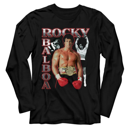 Rocky Long Sleeve T-Shirt - Rocky Three Photos Collage