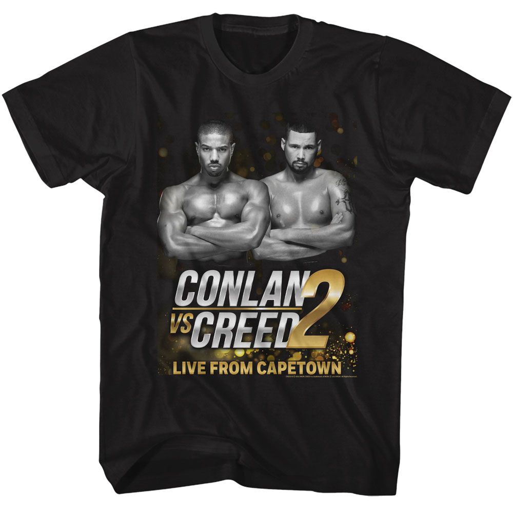 Black Rocky t-shirt featuring a Rocky Rocky Conlan V Creed 2 design