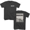 Smoke Gray Rocky t-shirt featuring a Rocky Rocky Million to One Front and Back design