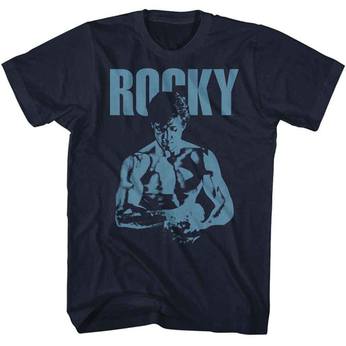 Navy Rocky t-shirt featuring a Rocky Rocky Blue Ish design