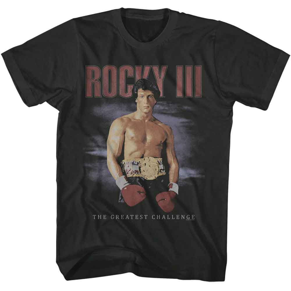 Smoke Gray Rocky t-shirt featuring a Rocky Rocky Faded Background design