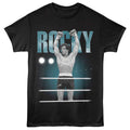 Black Rocky t-shirt featuring a Rocky Rocky the Champ design
