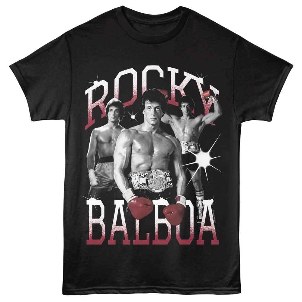 Black Rocky t-shirt featuring a Rocky Rocky Balboa design