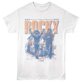 White Rocky t-shirt featuring a Rocky Rocky 50Th Anniversary design