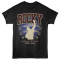 Black Rocky t-shirt featuring a Rocky Rocky Aint Over design
