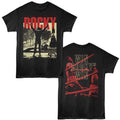 Black Rocky t-shirt featuring a Rocky Rocky Wrw 50Th design