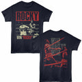 Navy Rocky t-shirt featuring a Win design