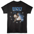 Black Rocky t-shirt featuring a Lightning and Stars design