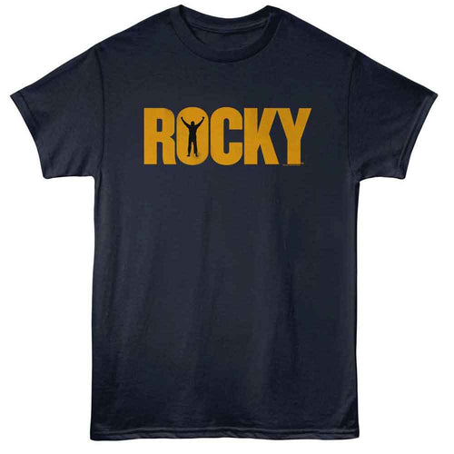 Navy Rocky t-shirt featuring a Rocky Rocky Logo design