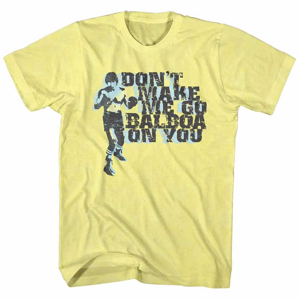 Yellow Rocky t-shirt featuring a Rocky Balboa on You design