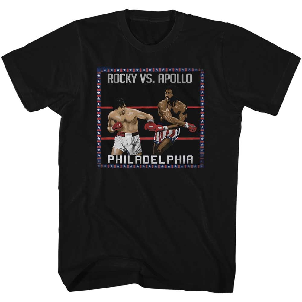 Black Rocky t-shirt featuring a Rocky Superfight design