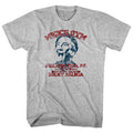 Gray Heather Rocky t-shirt featuring a Mick's Gym design