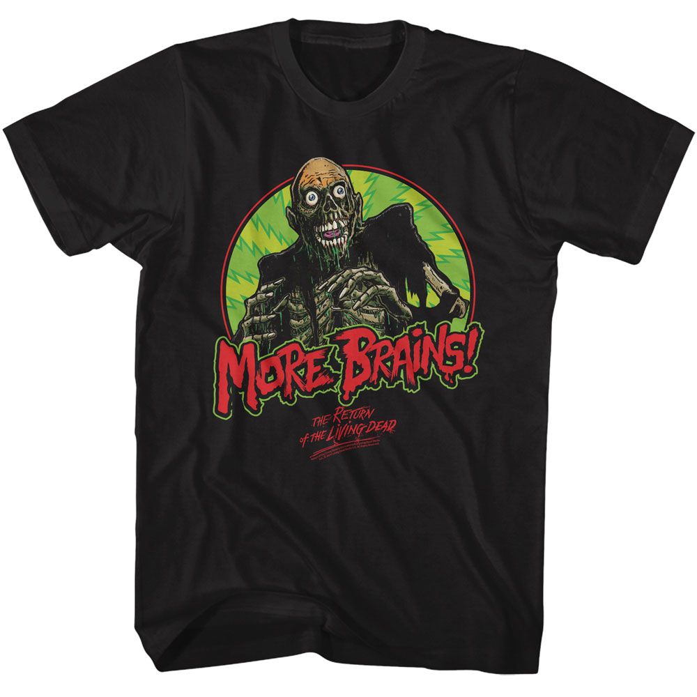 Black Return of the Living Dead t-shirt featuring a Tarman More Brains design