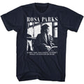 Navy Rosa Parks t-shirt featuring a Vision and Courage design