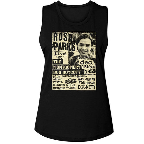 Rosa Parks Ladies Muscle Tank - Bus Boycott Flyer
