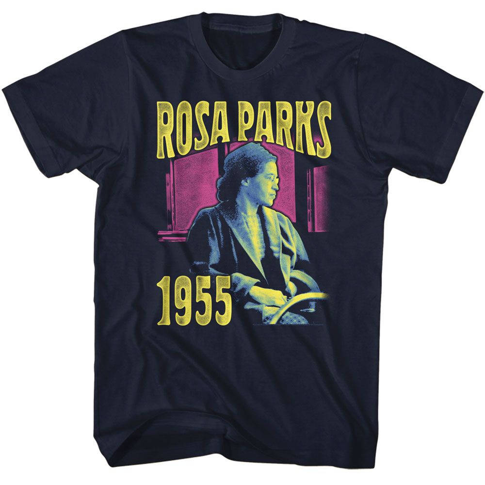 Navy Rosa Parks t-shirt featuring a Rosa Parks bright design