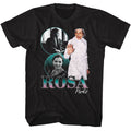 Black Rosa Parks t-shirt featuring a Rosa Parks collage design